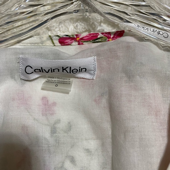 Calvin Klein Floral Wrap Dress with Ruffle Sleeves, Cottage Core Romantic - Picture 5 of 6